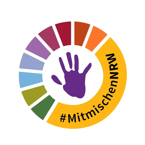 Logo des Jugendbeteiligungsprogramms #MitmischenNRW